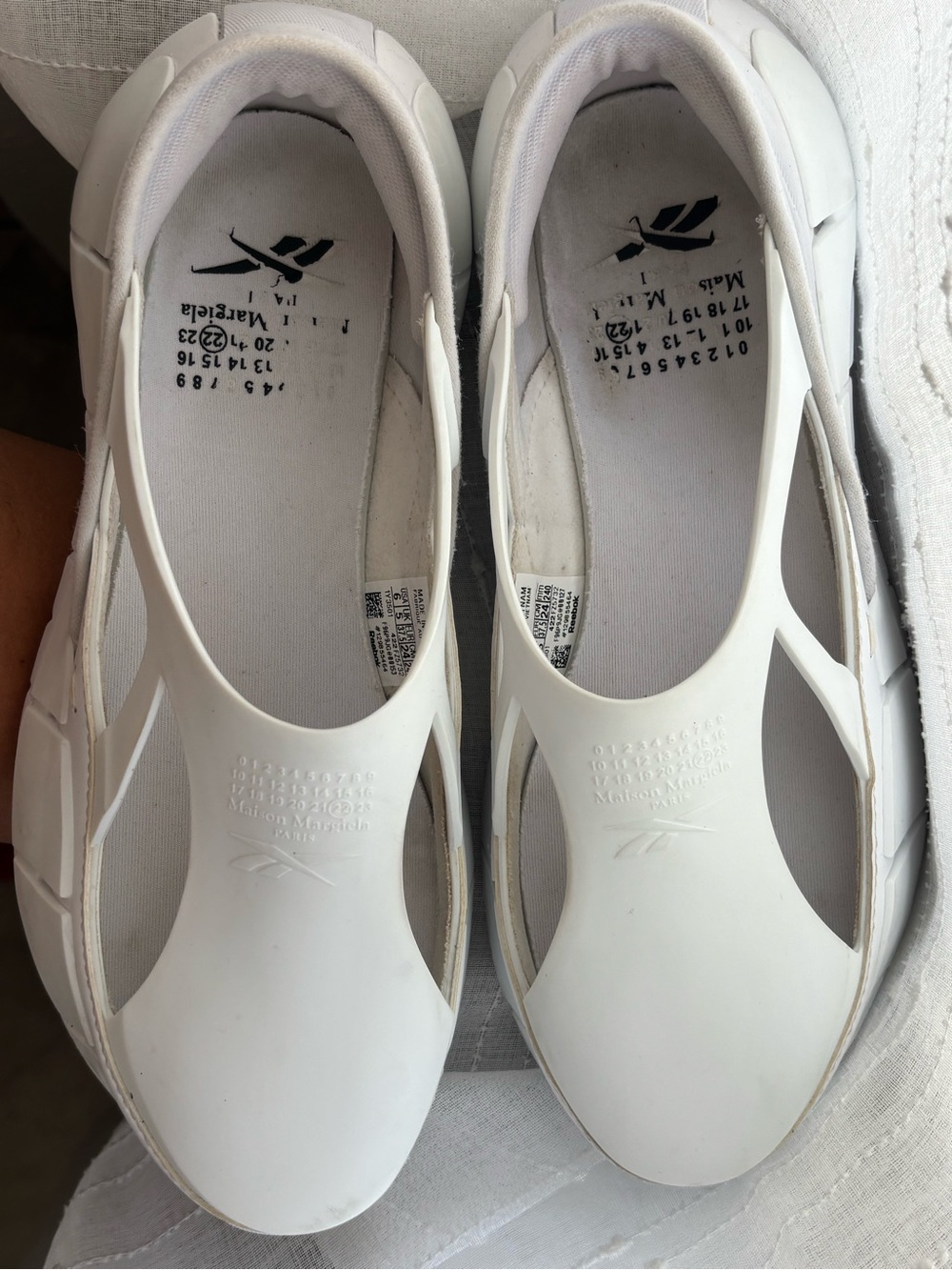 Maison MARGIELA & Reebok White Slip-On Sneakers